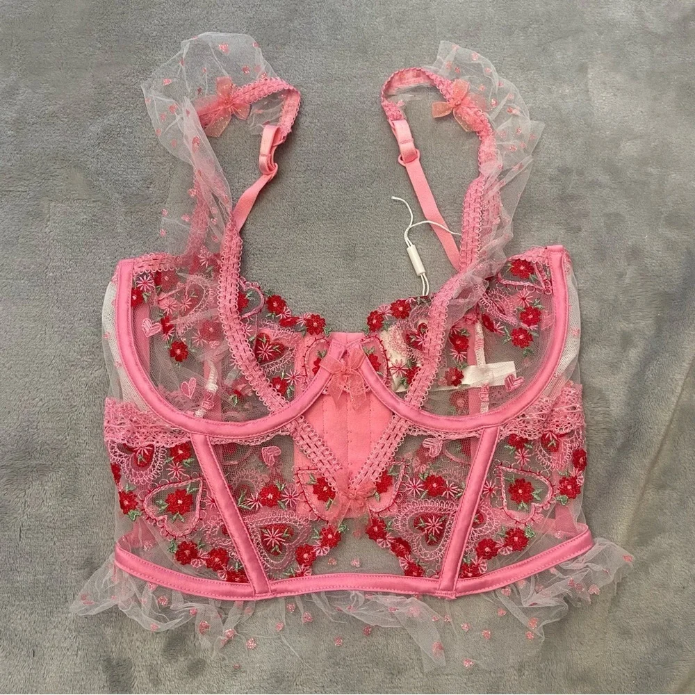 New! For love and lemons whimsical garden bustier bra top 10101 - Picture 8 of 12